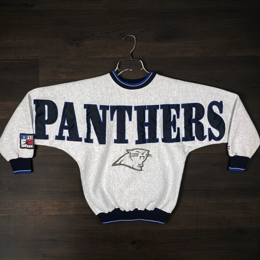 Vintage 90'S NFL Carolina Panthers M Sweatshirt Made In USA Gray Pullover